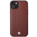 BMW BMHCP14S22RFGR case iPhone 14 / 15 / 13 6.1" burgundy Leather Diamond Pattern - imagine 3