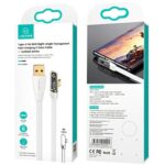 USAMS angled cable USB to USB-C PD 6A 66W Fast Charging Iceflake Series 1.2m white SJ585USB02 - imagine 8