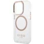 Guess GUHMP15XHTRMD iPhone 15 Pro Max 6.7" gold hard case Metal Outline Magsafe - imagine 6