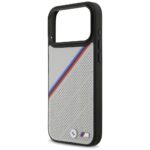 BMW M Tricolor Metal Logo MagSafe Case for iPhone 17 Pro Max Gray - imagine 6