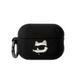 Karl Lagerfeld KLAP2RUNCHK AirPods Pro 2(2022/2023) cover black Silicone Choupette Head 3D
