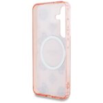 Case Guess 4G Background Gold Electroplated Peony Pattern MagSafe do Samsung Galaxy S25 pink - imagine 7