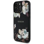 Case Guess Grained Printed Flower Pattern MagSafe for iPhone 16 Pro black - imagine 2