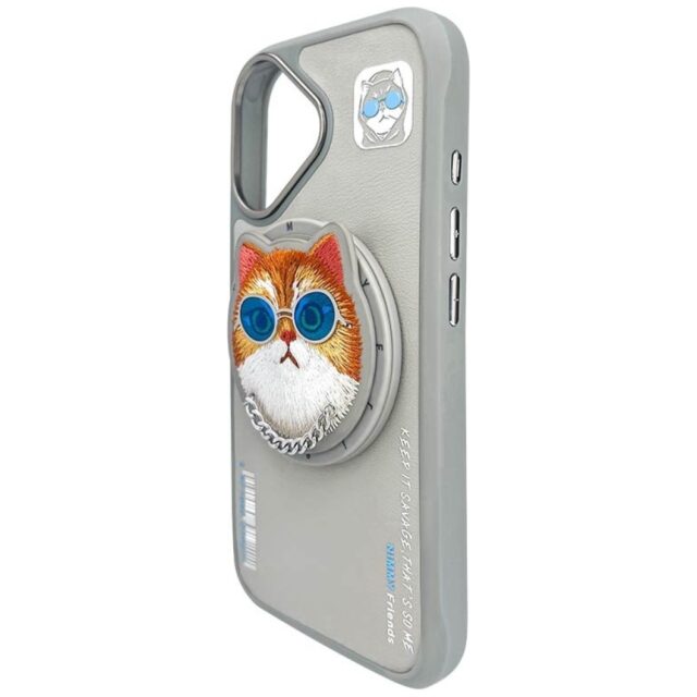 Nimmy Glasses Cool Cat MagSafe case for iPhone 16 grey - imagine 4