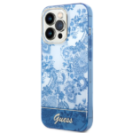 Guess GUHCP14LHGPLHB iPhone 14 Pro 6,1" blue hardcase Porcelain Collection - imagine 2
