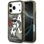 Karl Lagerfeld Liquid Glitter Choupette Logo MagSafe Case for iPhone 17 Pro Black