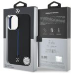 Mercedes MEHMP16S23SUMBK iPhone 16 6.1" black hardcase Silicone Blue Stripe MagSafe - imagine 8