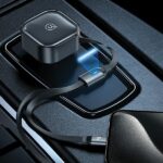 USAMS Car charger with retractable cable 1xUSB-C+1x Lightning C41 PD 30W Fast Charge black/black CC2 - imagine 9