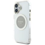 Case Guess IML Metal Colored Circle Classic Logo MagSafe for iPhone 16 grey - imagine 2
