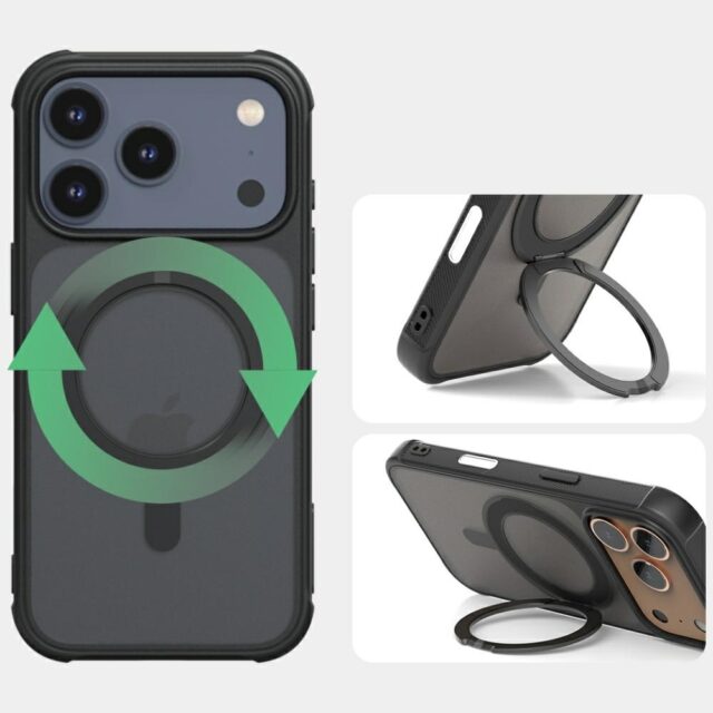 Araree Duple M Stand MagSafe Case for iPhone 17 Pro Max Black - imagine 5