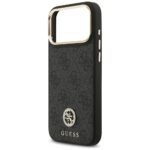 Guess 4G Srtass Logo & Big Strap Metal Buttons MagSafe Case for iPhone 17 Pro Max black - imagine 6