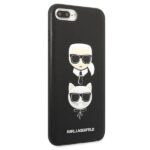 Karl Lagerfeld KLHCI8LSAKICKCBK iPhone7 Plus / 8 Plus black hardcase Saffiano Karl&Choupette - imagine 4