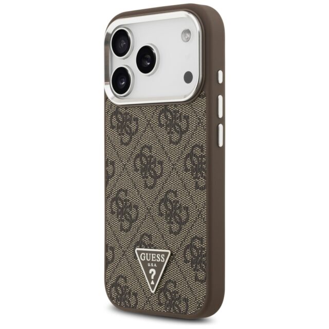Case Guess 4G Triangle Logo MagSafe for iPhone 17 Pro brown - imagine 2