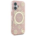 Guess GUHMP16SH4PYEEP iPhone 16 6.1" pink hardcase IML Peony On 4G Background MagSafe - imagine 4