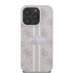 Guess GUHMP16LP4RPSP iPhone 16 Pro 6.3" pink hardcase 4G Printed Stripes MagSafe - imagine 3