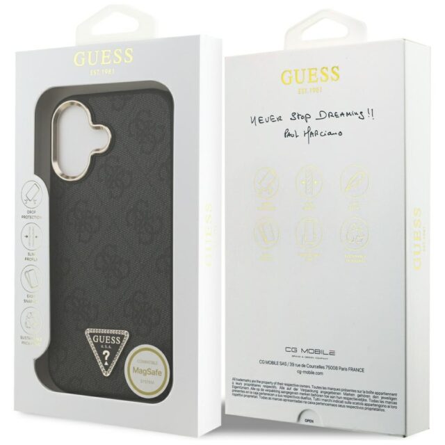 Case Guess 4G Triangle Logo MagSafe for iPhone 17 black gold - imagine 8