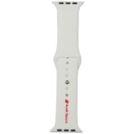 Strap Audi Sport Red Logo Silicone Watch Strap for Apple Watch 44/45/46/49mm white