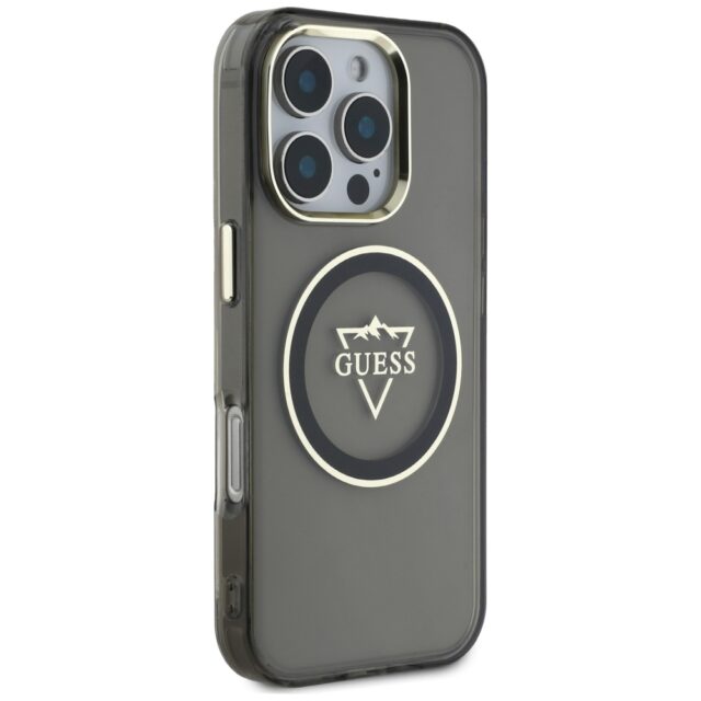 Case Guess IML Metal Mountain Logo MagSafe for iPhone 16 Pro Max black - imagine 4