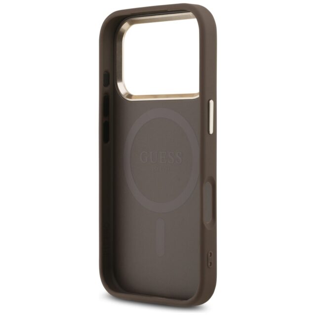Case Guess 4G Triangle Logo MagSafe for iPhone 17 Pro brown gold - imagine 7