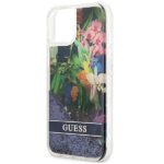 Guess GUHCP13SLFLSB iPhone 13 mini 5,4" blue hardcase Flower Liquid Glitter - imagine 6