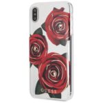 Guess GUHCI65ROSTR iPhone Xs Max transparent hard case Flower Desire red roses - imagine 2