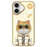 Nimmy case iPhone 16 6.1" khaki Cool&Cute 2.0 Cat