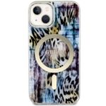 Guess GUHMP14SHLEOPWB iPhone 14 / 15 / 13 6.1" blue hardcase Leopard MagSafe - imagine 3