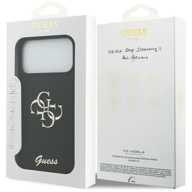 Guess Silicone Big 4G Script case for iPhone 17 Pro Max black - imagine 8
