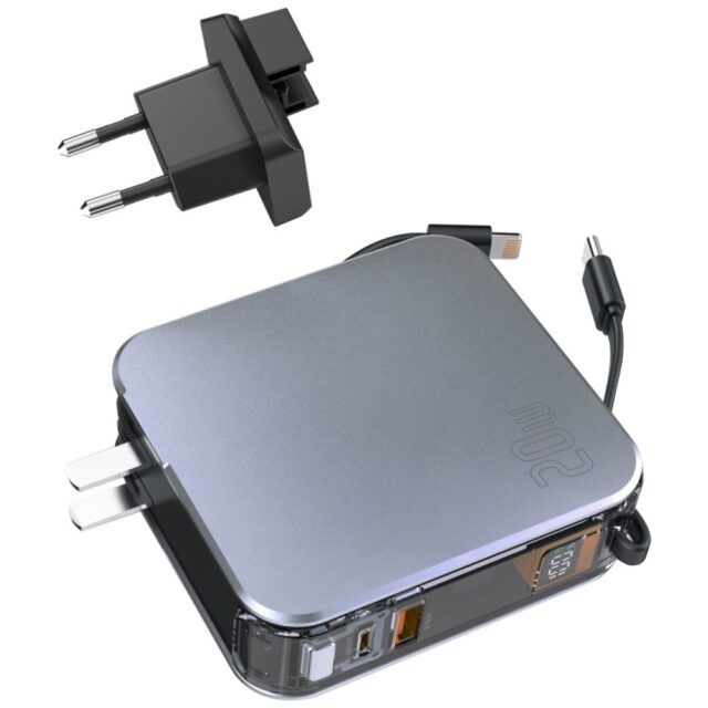 Powerbank 4smarts Lucid 3in1 Hybrid Charger 10000mAh 20W with built-in USB-C / Lightning cable silve - imagine 2