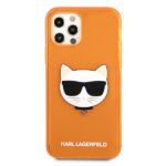 Karl Lagerfeld KLHCP12MCHTRO iPhone 12/12 Pro 6,1" orange hardcase Glitter Choupette Flu - imagine 3