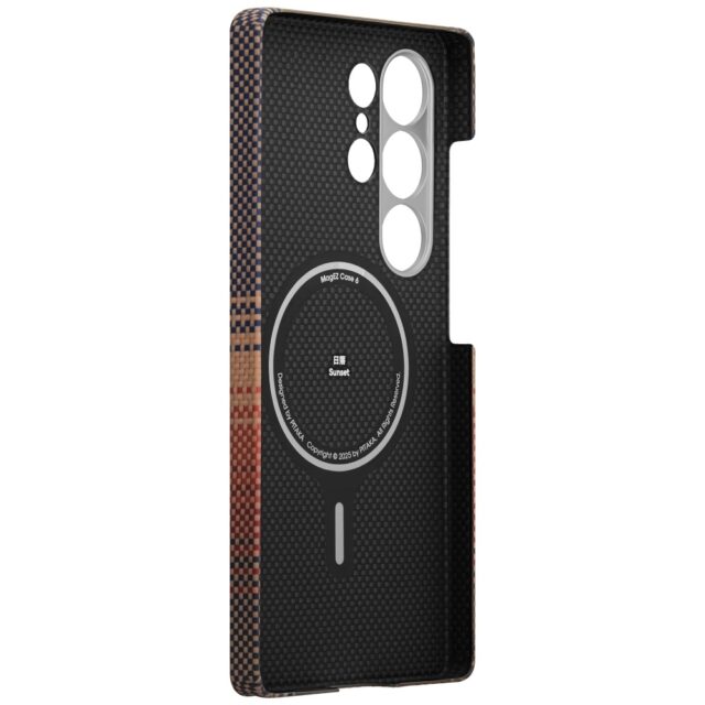 Case PITAKA Moonrise Tactile Woven MagSafe for Samsung Galaxy S25 Ultra sunset - imagine 4