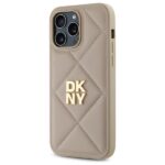 DKNY DKHCP14XPQDSLE iPhone 14 Pro Max 6.7" beige Quilted Stack Logo - imagine 2