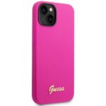 Guess GUHCP14SSLSMF iPhone 14 / 15 / 13 6.1" fuschia hard case Silicone Vintage Gold Logo - imagine 4