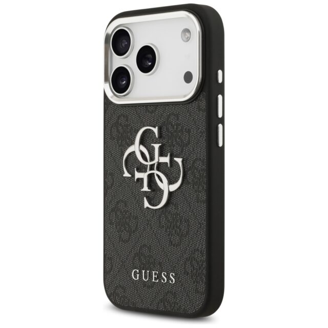 Case Guess 4G Big 4G Classic Logo for iPhone 17 Pro Max black silver - imagine 2