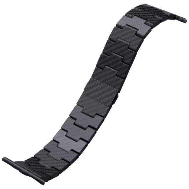 Band PITAKA Carbon Fiber Retro for Apple Watch 1/2/3/4/5/6/7/8/9/10/SE/Ultra/Ultra2 black grey - imagine 6
