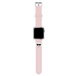 Karl Lagerfeld Pasek KLAWLSLCP Apple Watch 42/44/45mm pink strap Silicone Choupette Heads