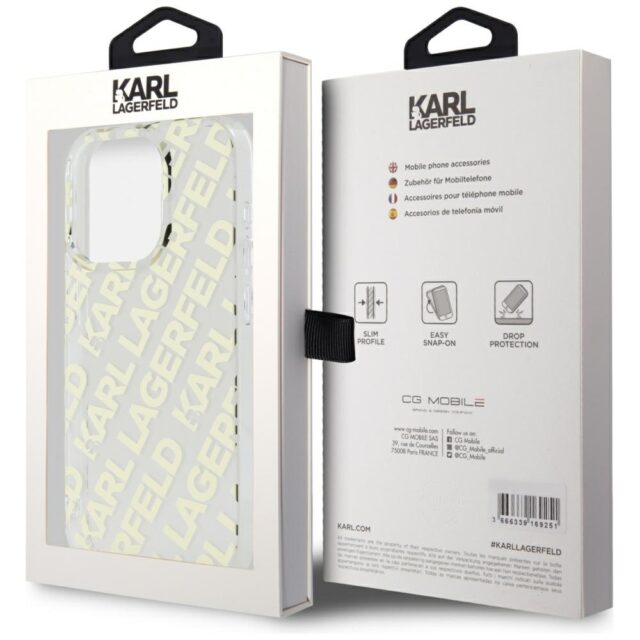 Karl Lagerfeld KLHCP15LHKFOEMD iPhone 15 Pro 6.1" gold hardcase IML Fullover  Logo - imagine 8