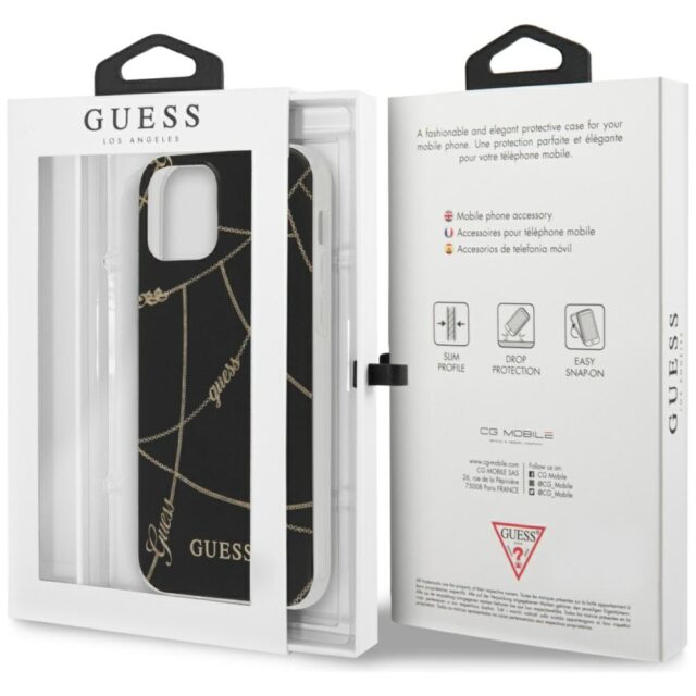 Guess GUHCP12LPCUCHBK iPhone 12 Pro Max 6,7" black hardcase Gold Chain Collection - imagine 9