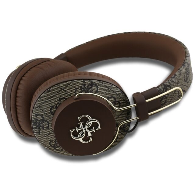 Headphones Guess Bluetooth ENC Metal 4G Logo brown - imagine 2