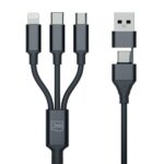 3MK Hyper Cable 3w1 USB-A/USB-C -USB-C/Micro/Lightning 1.5m Black cable - imagine 3