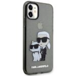 Karl Lagerfeld KLHCN61HNKCTGK iPhone 11/ Xr 6,1" black hardcase Gliter Karl&Choupette - imagine 4