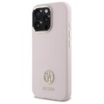 Guess GUHCP16XM4DGPP iPhone 16 Pro Max 6.9" pink hardcase Silicone Logo Strass 4G - imagine 2