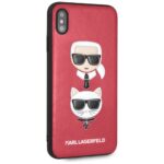 Karl Lagerfeld KLHCI65KICKCRE iPhone XsMax hardcase red Karl & Choupette - imagine 5