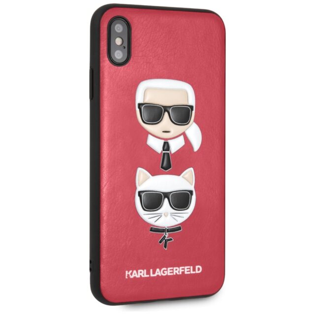 Karl Lagerfeld KLHCI65KICKCRE iPhone XsMax hardcase red Karl & Choupette - imagine 5