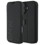 BMW BMBKP16S23RMRLK iPhone 16 6.1" black bookcase Signature Leather Wordmark