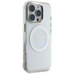 Case Guess IML Metal Colored Circle Classic Logo MagSafe for iPhone 16 Pro white - imagine 4