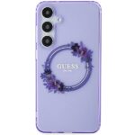 Guess GUHMS24MHFWFCU S24+ S926 purple hardcase IML Flowers Wreath MagSafe - imagine 3