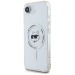 Case Karl Lagerfeld IML Metal Choupette Head MagSafe for iPhone 16e white - imagine 2