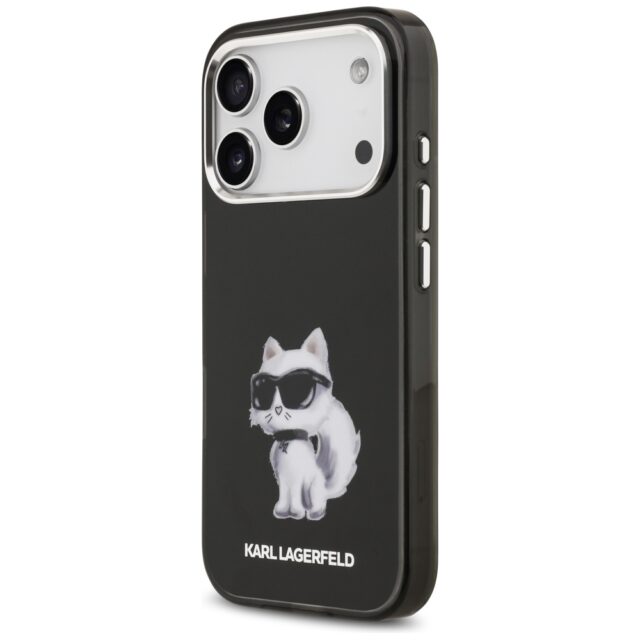 Karl Lagerfeld IML Aquarelle Choupette & Logo MagSafe Case for iPhone 17 Pro Black - imagine 2