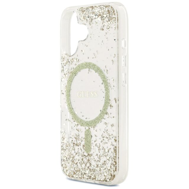 Guess Resin Bottom Glitter MagSafe case for iPhone 17 gold - imagine 6